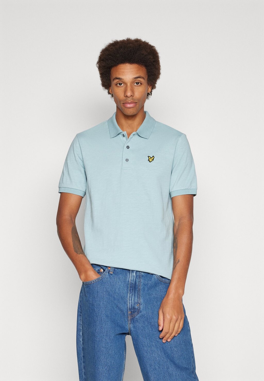 Поло SLUB SHIRT Lyle & Scott, Светло-синий