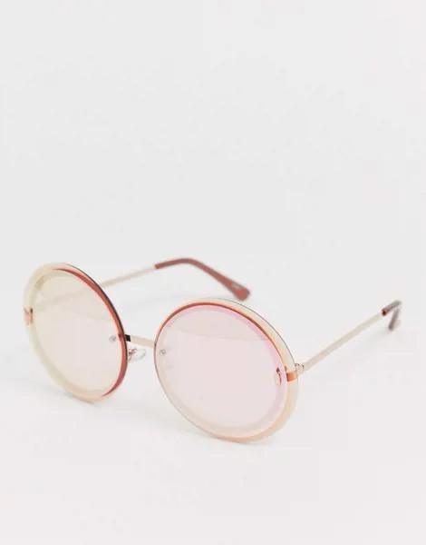 Круглые солнцезащитные очки с зеркальными стеклами Aldo-Золотой