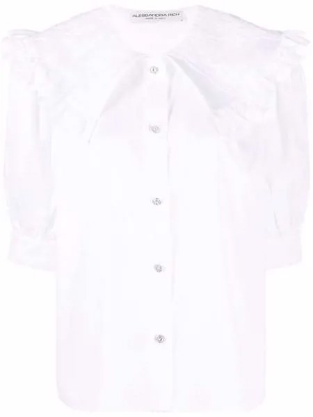 Alessandra Rich блузка с кружевным воротником