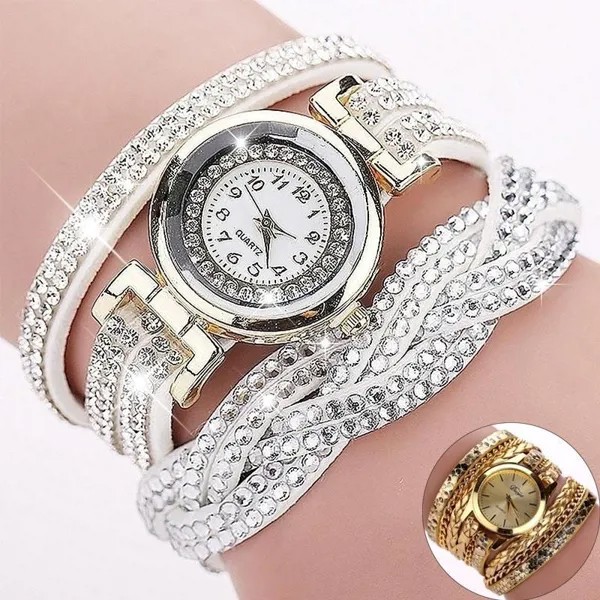 Кварцевые часы с браслетом. 10 цветов горного хрусталя для женщин