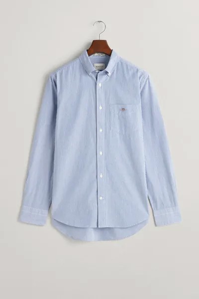 Рубашка из поплина в полоску стандартного кроя Gant, синий