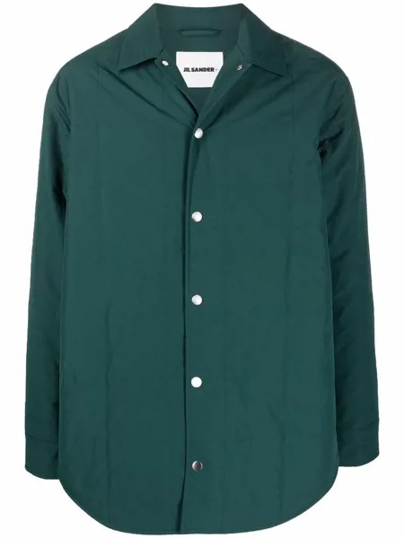 Jil Sander стеганая куртка-рубашка на кнопках
