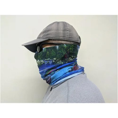 Бандана flyfishalex, голубой, зеленый