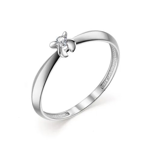 Кольцо женское АЛЬКОР 13450-200 из золота, бриллиант, р. 17
