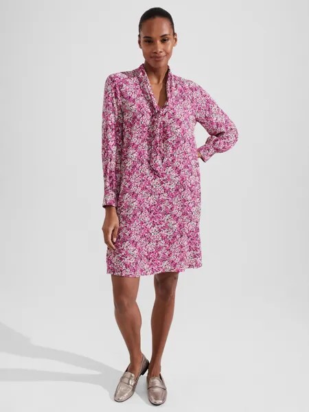 Мини-платье Hobbs Monroe с абстрактным принтом, Розовый/Мульти