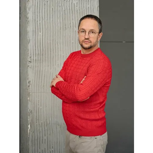 Джемпер  Джемпер классический, размер 54, красный