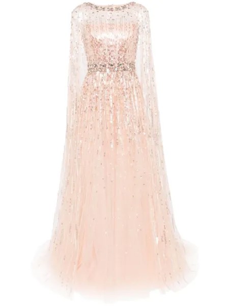 Платье-кейп Starling с пайетками Jenny Packham, оранжевый