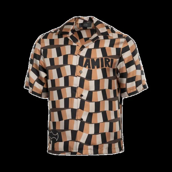 Рубашка Amiri Snake Checker Bowling 'Brown', коричневый