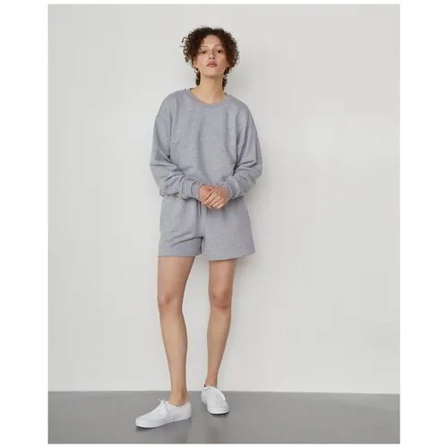 COCOS Свитшот Relaxed Fit, серый-меланж, XS