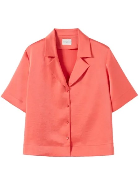 Claudie Pierlot атласная рубашка с заостренными лацканами, оранжевый