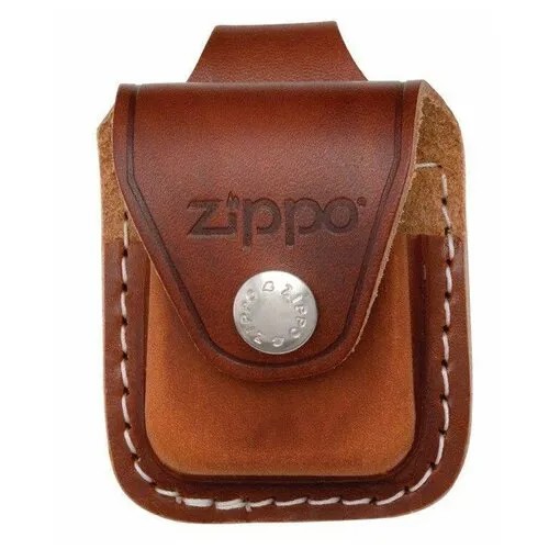 Чехол Zippo LPLB для зажигалки, кожа, с металлическим фиксатором на ремень, коричневый, 57x30x75 мм