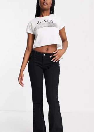 Черные расклешенные джинсы с карманами в стиле 00-х ASYOU-Черный цвет