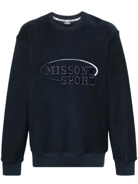 Missoni толстовка с вышитым логотипом, синий