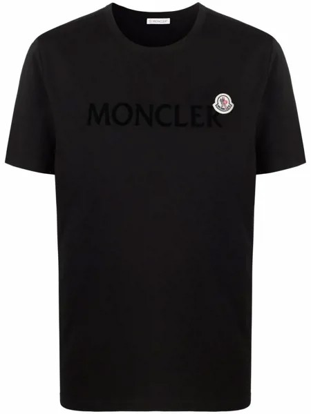 Moncler футболка с нашивкой-логотипом