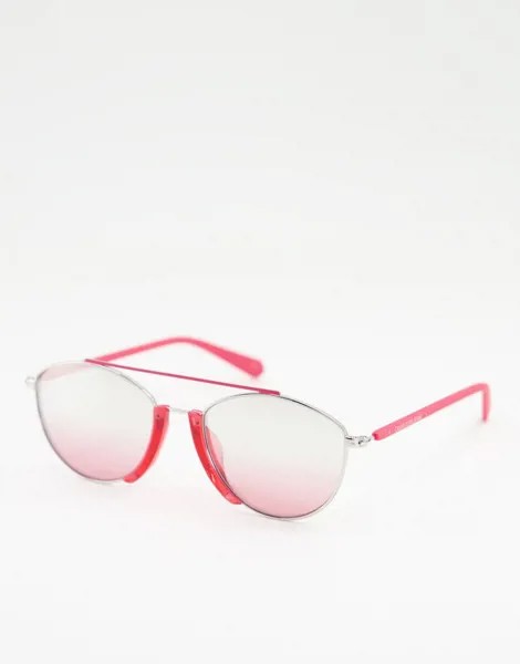 Розовые солнцезащитные очки с ободковой оправой Calvin Klein Jeans-Розовый цвет