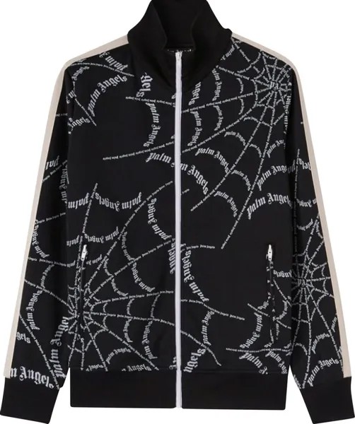 Куртка Palm Angels Spider Web Classic Track Jacket 'Black/White', черный