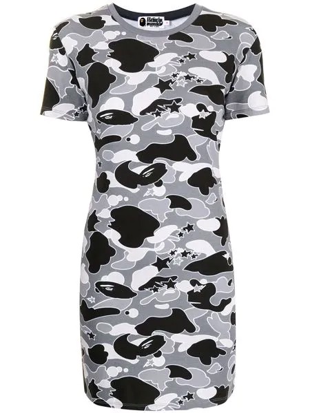 A BATHING APE® платье из джерси с камуфляжным принтом