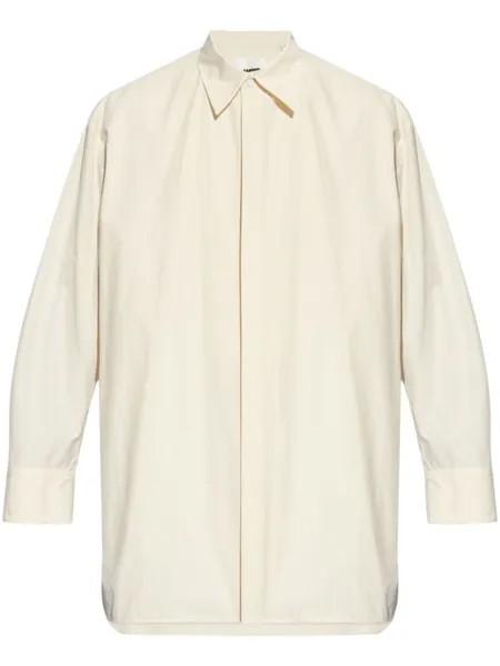 Jil Sander рубашка с приспущенными плечами, белый
