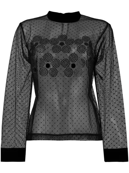 Comme Des Garçons Noir Kei Ninomiya long-sleeve sheer top