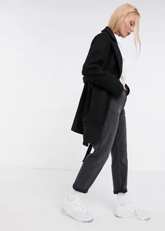 Пальто с запахом и поясом Fashion Union-Черный