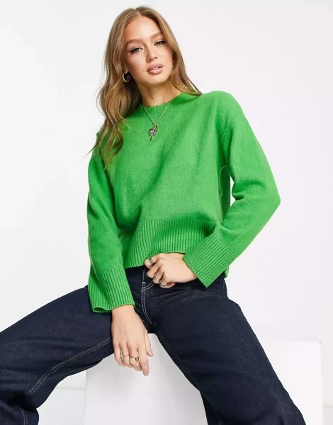 Зеленый вязаный свитер с круглым вырезом & Other Stories