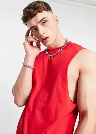 Oversized-майка красного цвета ASOS DESIGN-Красный