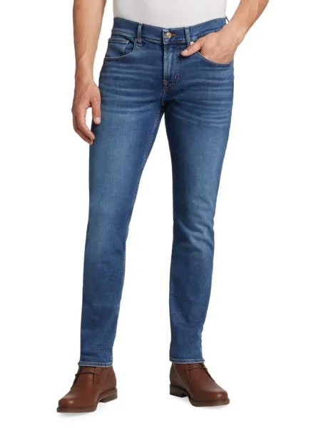 Узкие зауженные джинсы с высокой посадкой 7 For All Mankind, синий