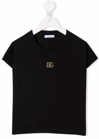 Dolce & Gabbana Kids футболка DG с кристаллами