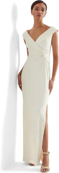 Платье из джерси с открытыми плечами LAUREN Ralph Lauren, цвет Mascarpone Cream