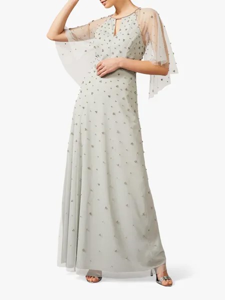 Платье макси из тюля Phase Eight Blanca, украшенное кристаллами, утиное яйцо