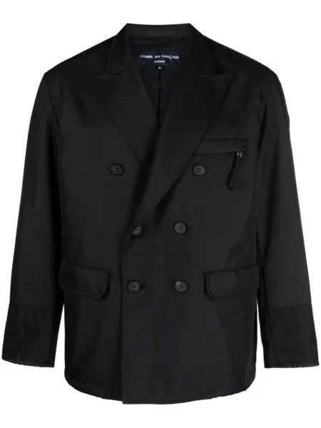 Comme des Garçons Homme двубортный пиджак со вставками, черный
