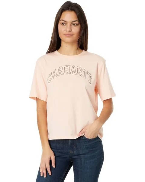 Футболка Carhartt Loose Fit Lightweight Short Sleeve Carhartt Graphic, цвет Tropical Peach
