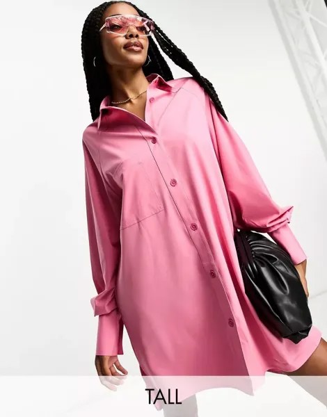 Розовое платье-рубашка мини Threadbare Tall Sheila