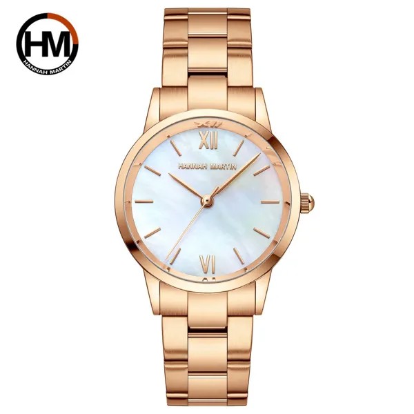 Кварцевая белая оболочка Водонепроницаемые женские полные классические наручные часы для женщин