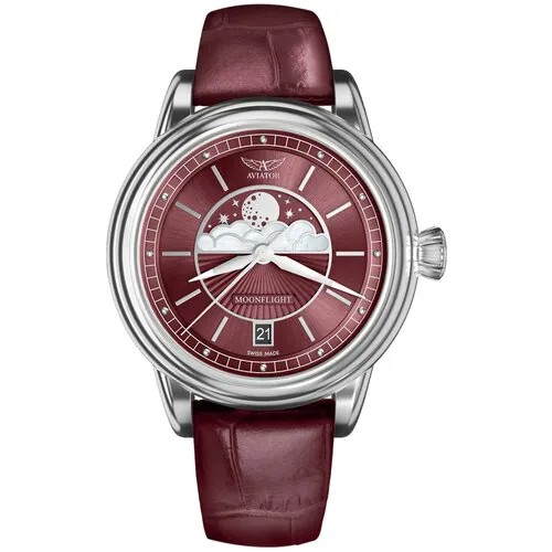 Наручные часы Aviator Douglas MoonFlight V.1.33.0.264.4, красный, фиолетовый