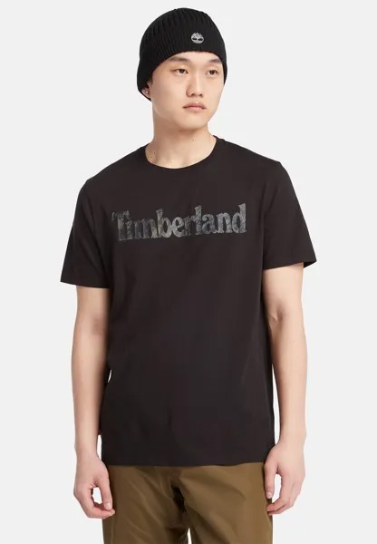 Футболка с принтом Camo Linear Logo Timberland, черный