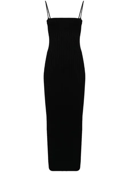 Платье миди в рубчик Alexander Wang, черный