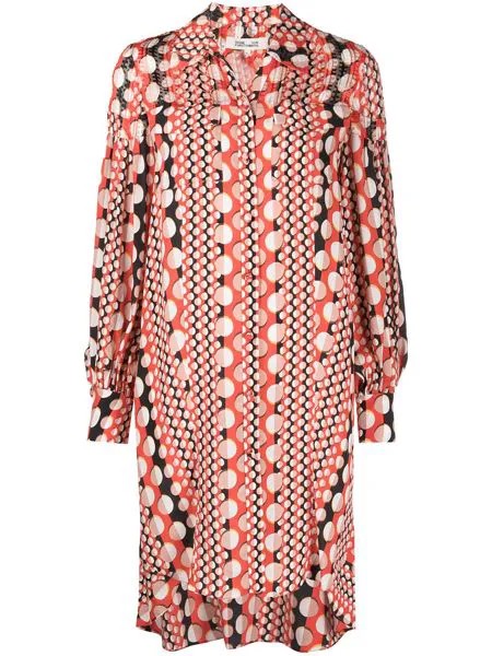 DVF Diane von Furstenberg платье-рубашка миди с узором в горох