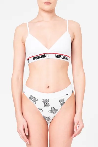 Треугольный бюстгальтер с логотипом Moschino, красный