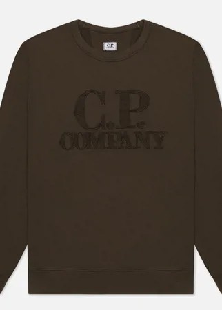 Мужская толстовка C.P. Company Light Fleece Mixed Garment Dyed Chest Logo, цвет оливковый, размер XXL