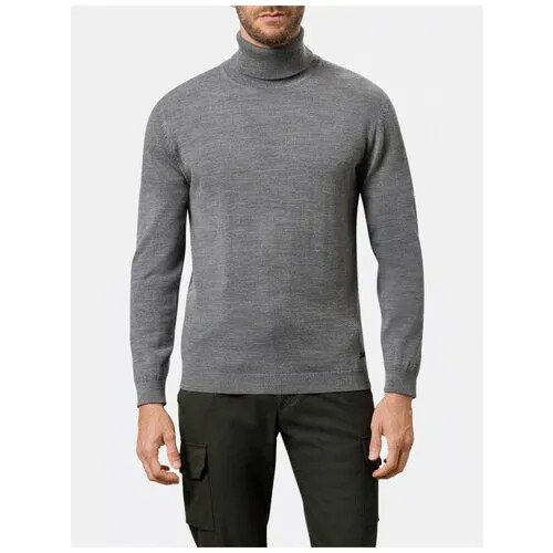 Пуловер Pierre Cardin, шерсть, силуэт прямой, удлиненный, трикотажный, размер 3XL, серый