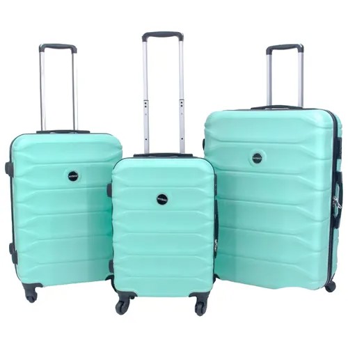 Комплект чемоданов , 3 шт., 91 л, размер S/M/L, коралловый