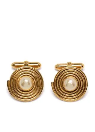 Chanel Pre-Owned запонки с искусственным жемчугом