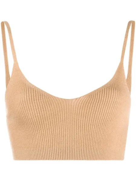 Укороченный топ в рубчик Cashmere In Love, бежевый