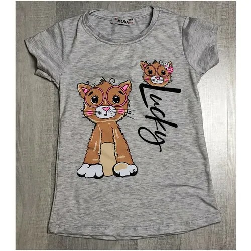 Футболка MODA kids, размер рост 128, 8 лет, серый