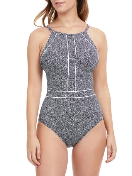 Цельный купальник Colette в горошек Gottex Swimwear, черный