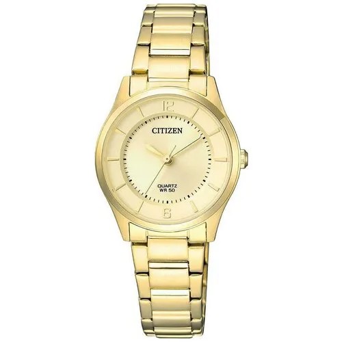 Наручные часы CITIZEN Женские наручные часы Citizen ER0203-85P женские, кварцевые, водонепроницаемые, золотой