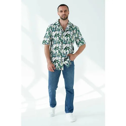 Рубашка Оптима Трикотаж, размер 56, зеленый