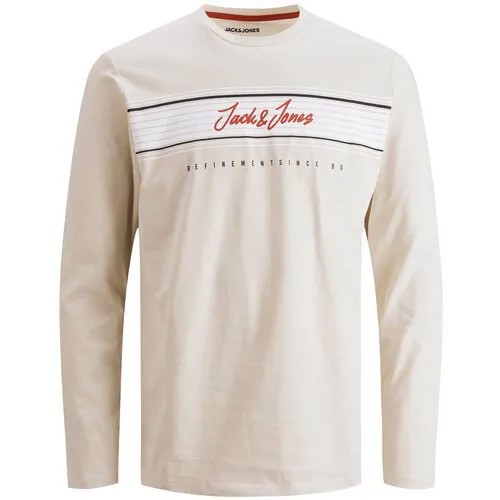 Jack & Jones, футболка мужская С длинными рукавами, Цвет: сине-серый, размер: M