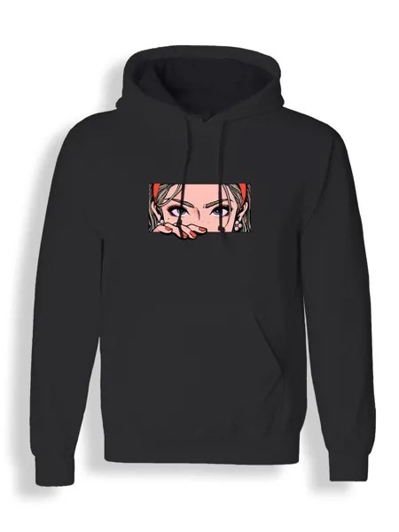 Худи унисекс СувенирShop Девушка/Аниме/Японский стиль 26 черное 4XL